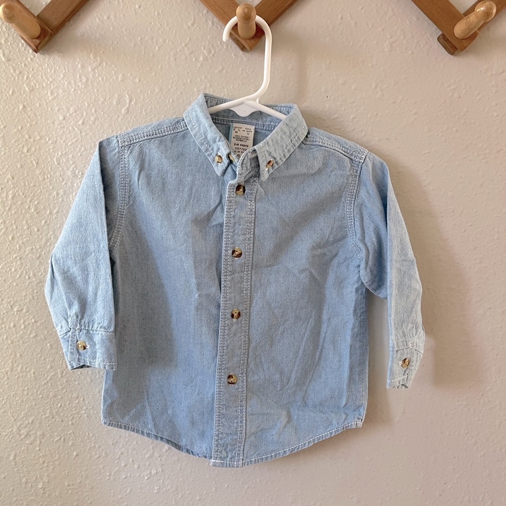 Vintage Toddler Chambray Button Down Shirt